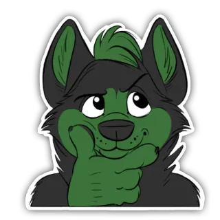 😮 bb16809c Furry, Sói, Suy nghĩ, Hoạt hình, Động vật, Nhân vật telegram sticker