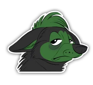 😴 e9ce83de chó, động vật, buồn, xanh lá, nhãn dán telegram sticker