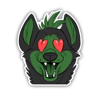 ❤ f8ed5b23 hoạt hình, nhãn dán, chó, mắt trái tim, động vật, vui vẻ telegram sticker