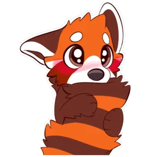 😊 3b4378d2 panda rojo, lindo, animal, kawaii, dibujo animado telegram sticker