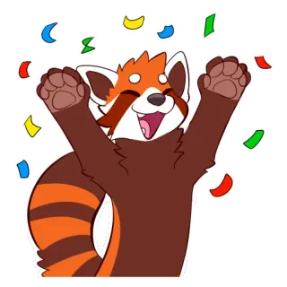 🎊 aec805e7 Panda rojo, Celebración, Confeti, Feliz, Animal, Adhesivo telegram sticker