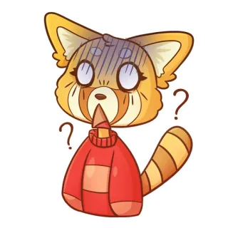 😨 13e9a6ec Roter Panda, Fragezeichen, Verwirrt, Ängstlich, Besorgt, Cartoon telegram sticker