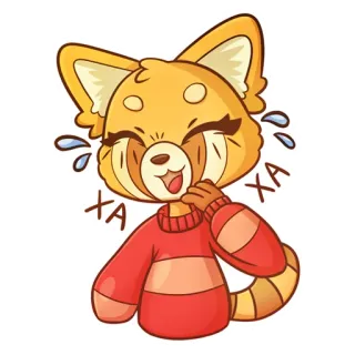 😂 d7fe1e5a XA XA roter Panda, süß, Tier, Cartoon, fröhlich, lachend, Spaß, freudig telegram sticker