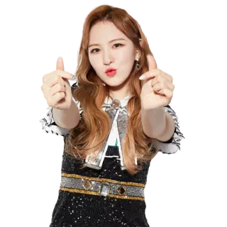 ❤️ 5ca115b7 wanita, orang, kpop, love sign jari telegram sticker