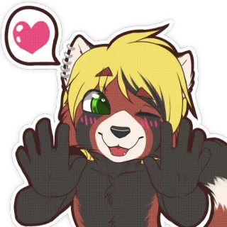 ❤ 44fa0fcb Panda, Furry, Panda merah, Hati, Senang telegram sticker