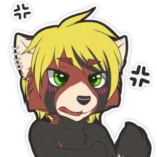 😤 5c885fa2 marah, furry, panda merah, anime, kartun telegram sticker