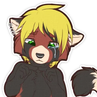😢 d05586f9 Panda merah, Furry, Sedih, Menangis, Seni digital, Anime telegram sticker