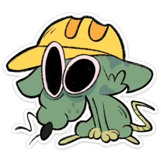 ⭐ 963d0e42 мультфильм, животное, крыса, шляпа, наклейка telegram sticker