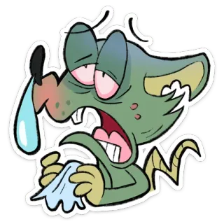 ⭐ e0ef30d4 крыса, больной, мультик, грустный, салфетка, болен telegram sticker