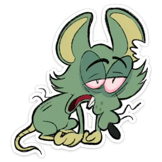 ⭐ f16c5ebd крыса, мультик, уставший, больной, наклейка, животное telegram sticker
