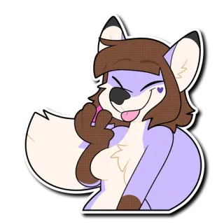 👅 90388122 Furry, Antropomorfo, Animale, Volpe, Cartone animato, Adesivo, Carino telegram sticker
