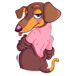 😏 23ea095a 강아지, 동물, 귀여운, 만화, 웃긴, 닥스훈트 telegram sticker