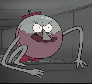 👾 03d09463 Benson Regular Show Cartone animato, Arrabbiato, Benson, Regular Show, Personaggio, Animazione telegram sticker