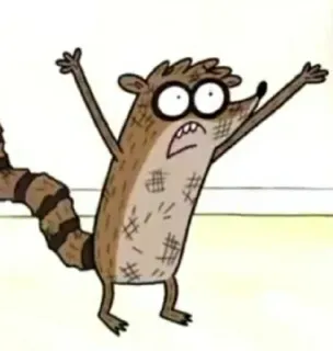 👾 267055d7 Rigby Regular Show cartone animato, Rigby, Regular Show, procione, animato telegram sticker