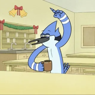 👾 3a9e3817 Mordecai Regular Show cartone animato, animato, Regular Show, Mordecai, gesto offensivo telegram sticker