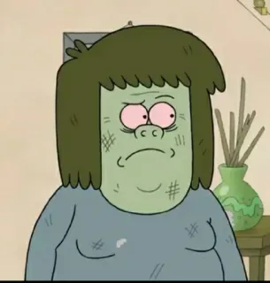 👾 4808507d Muscle Man Regular Show Cartone animato, Verde, Uomo muscoloso, Regular Show, Animazione telegram sticker