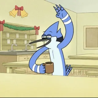 👾 48569575 Mordecai Regular Show cartone animato, uccello, Regular Show, Mordecai, animato, personaggio telegram sticker