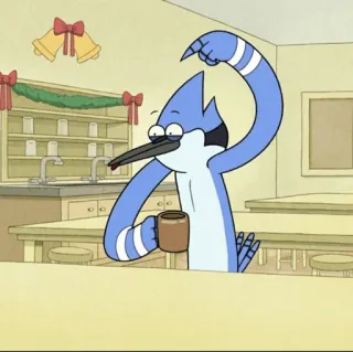 👾 7500d8c9 Mordecai Regular Show Mordecai, Regular Show, cartoni animati, caffè telegram sticker