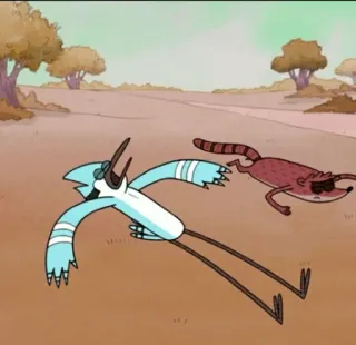 👾 8c4bf483 Mordecai and Rigby Regular Show cartoni animati, commedia, uccelli, procione, Regular Show, Mordecai, Rigby telegram sticker