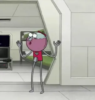 👾 a2f219e6 Benson Regular Show cartone animato, animato, Benson, Regular Show, distributore di chewing gum, personaggio telegram sticker