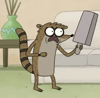 👾 aefcfe2d Rigby Regular Show procione, cartoni animati, animazione, Regular Show, Rigby telegram sticker
