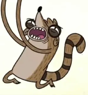 👾 afa45350 Rigby Regular Show cartone animato, animato, procione, Rigby, Regular Show telegram sticker