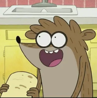 👾 c1cab593 Rigby Regular Show Cartone animato, Animale, Regular Show, Personaggio, Divertente telegram sticker