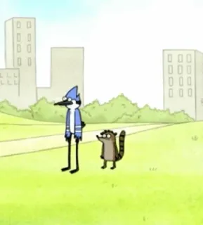 👾 fb1aa290 Mordecai and Rigby Regular Show cartone animato, Regular Show, Mordecai, Rigby, animazione, duo telegram sticker