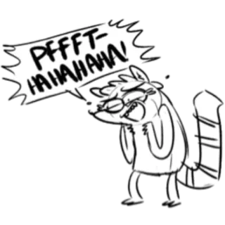 😂 41540ee9 PFFFT- HAHAHAHA! แรคคูน, การ์ตูน, หัวเราะ, ตลก, การ์ตูน telegram sticker