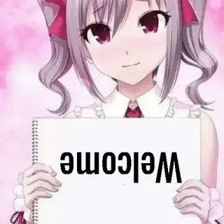 👋 21a6a34a welcome Anime, Mädchen, Gruß, Willkommen telegram sticker