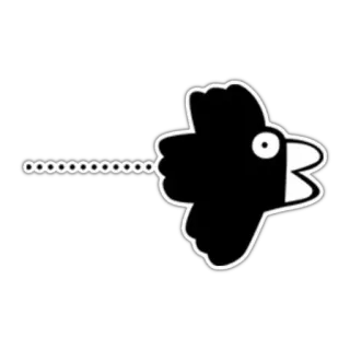 🕊 80216390 Vogel, schwarz, Huhn, Cartoon, Tier telegram sticker