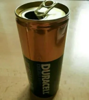 🔋 8f35be84 Batterie, Duracell, Dose, Getränk, Upcycling telegram sticker