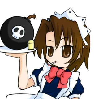💣 92f38b1c Anime, Bombe, Maid, Schädel, Zigarette telegram sticker