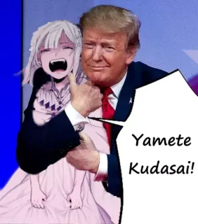 🔞 99853aa1 Yamete Kudasai! Anime, Politiker, Präsident, Donald Trump, Yamete telegram sticker