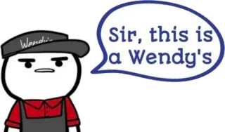 🤷‍♀ cad91f4c Sir, this is a Wendy's wendy's, restaurant, meme, kundenservice telegram sticker