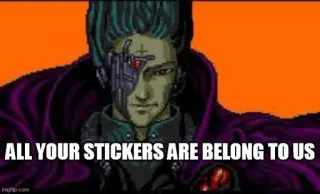 🏰 f5cfe645 ALL YOUR STICKERS ARE BELONG TO US Meme, All your base, gehören, uns, lustig telegram sticker