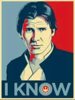😎 fc38c7eb Han Solo Star Wars I KNOW Film, Parodie, Wahl, Hoffnung, Politisch telegram sticker