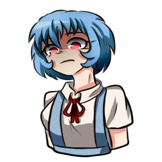 🤭 a3dfcbd7 Rei Ayanami Neon Genesis Evangelion アニメ, 綾波レイ, エヴァンゲリオン, キャラクター, 悲しい whatsapp sticker