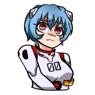 😒 ba14657d Rei Ayanami Neon Genesis Evangelion アニメ, キャラクター, 綾波レイ, 新世紀エヴァンゲリオン whatsapp sticker