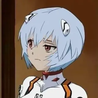 💙 7f52d501 Rei Ayanami Neon Genesis Evangelion Anime, Manga, Traurig, Roboter, Eva telegram sticker