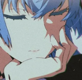 💙 dcf30b6f Anime, Mädchen, Porträt, Manga, blaue Haare telegram sticker