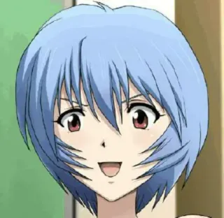 💙 fba28122 Rei Ayanami Evangelion Anime, blaue Haare, Mädchen, Charakter, Manga telegram sticker