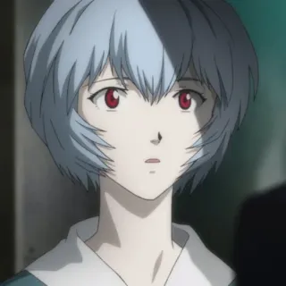 📨 d1fac36a Rei Ayanami Neon Genesis Evangelion Rei Ayanami, Evangelion, animé, personnage, yeux rouges, cheveux courts whatsapp sticker