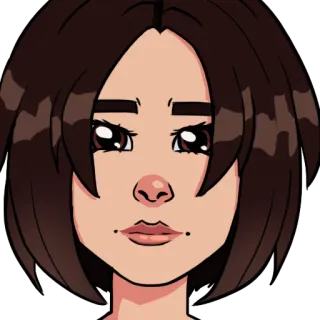 😒 66ad6ce6 портрет, женщина, мультфильм, лицо, голова telegram sticker