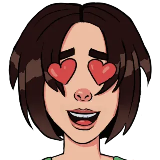 😍 d3c39f1f любовь, глаза-сердечки, взволнованный, мультфильм, женщина, девушка, привязанность telegram sticker