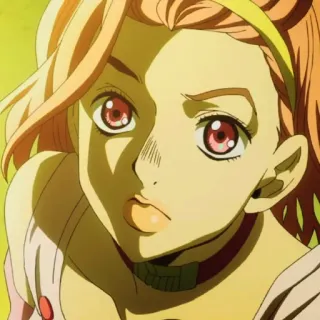 🍡 5179426c Yukako Yamagishi JoJo's Bizarre Adventure 动漫, 角色, 女性, 肖像, 粉色头发, JoJo的奇妙冒险 telegram sticker