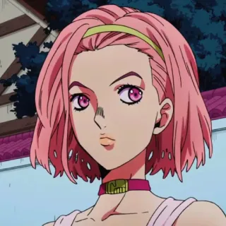 🍡 70ad2193 Yukako Yamagishi JoJo's Bizarre Adventure 动漫, 漫画, 粉色头发, 角色, JOJO telegram sticker