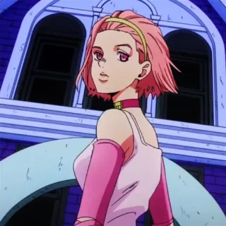 🍡 9fd789d4 Reimi Sugimoto JoJo's Bizarre Adventure 动漫, 漫画, 角色, 粉色头发, 杉本铃美, JOJO的奇妙冒险 telegram sticker