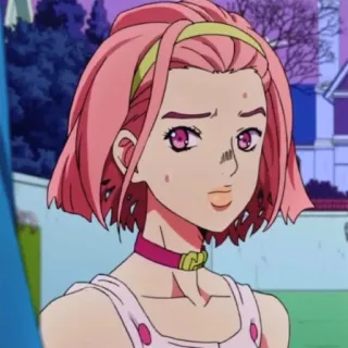 🍡 bbed0bc2 Yukako Yamagishi JoJo's Bizarre Adventure 动漫, 漫画, JOJO, 由花子, 山岸, 粉色头发 telegram sticker