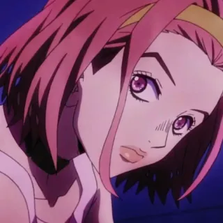 🍡 bd2674b0 Trish Una JoJo's Bizarre Adventure 动漫, 漫画, 粉色头发, 角色, 特莉休·乌纳, JOJO的奇妙冒险 telegram sticker